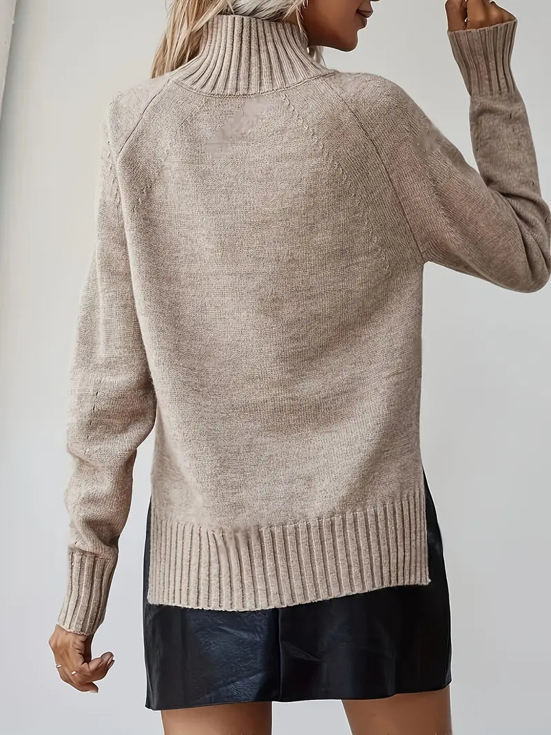 HOCHKRAGEN STRICKPULLOVER | MODERNER STIL, KOMFORTABEL, WARM