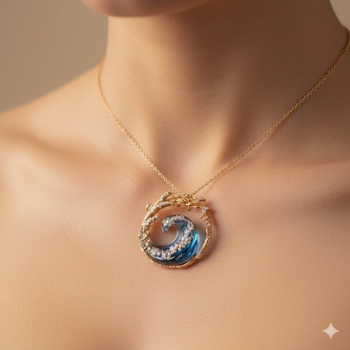 Ocean- Golden Necklace