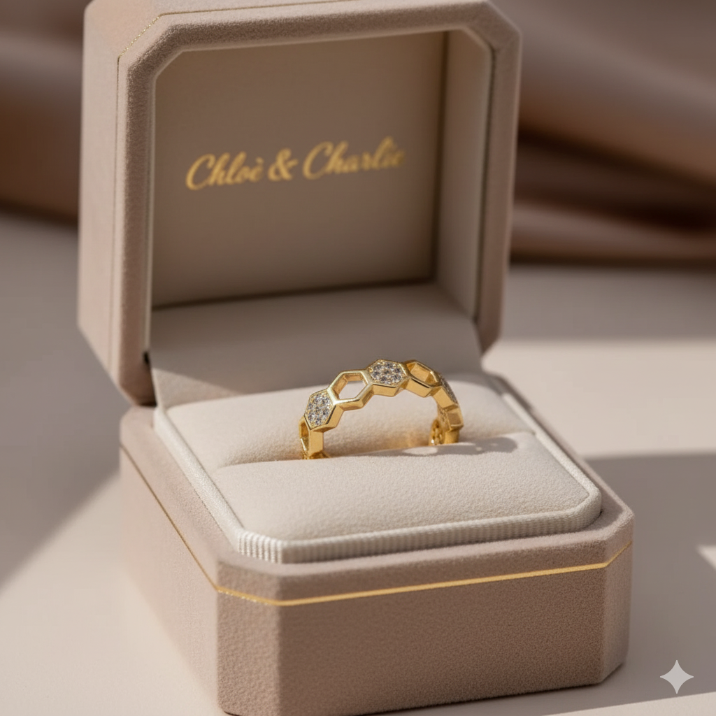 Bee - Gold & Crystal Ring