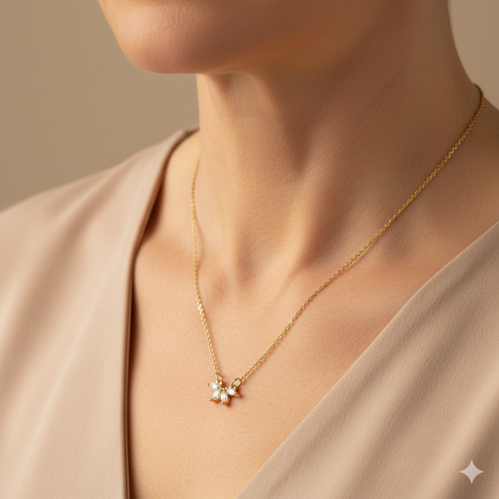 Omelia Crystal Leaf Necklace