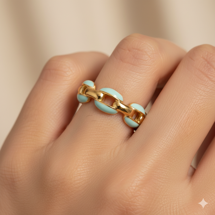 Blue Reya Chain Ring