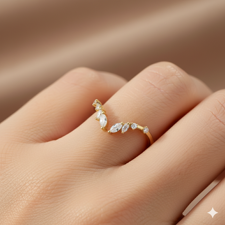 Peace - Crystal Gold Vine Ring