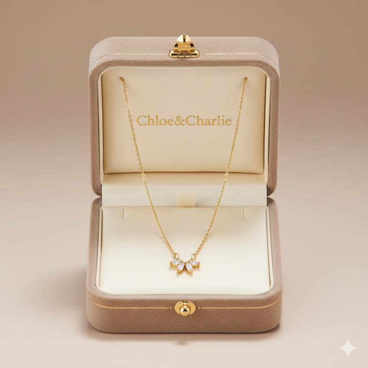 Omelia Crystal Leaf Necklace