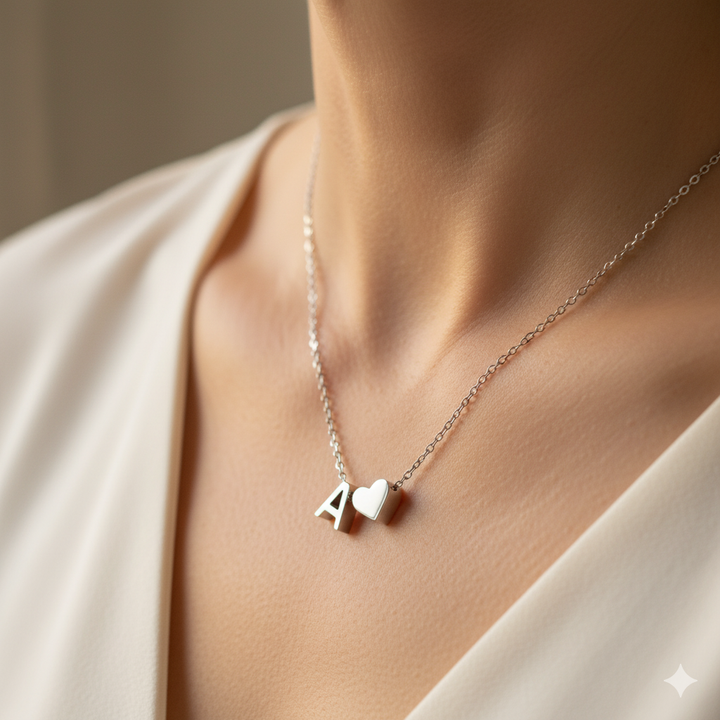 Forever Love & Letter Silver Necklace