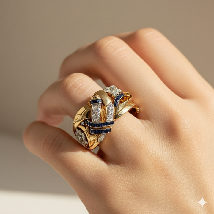 Gold Vintage Zirconia Ring