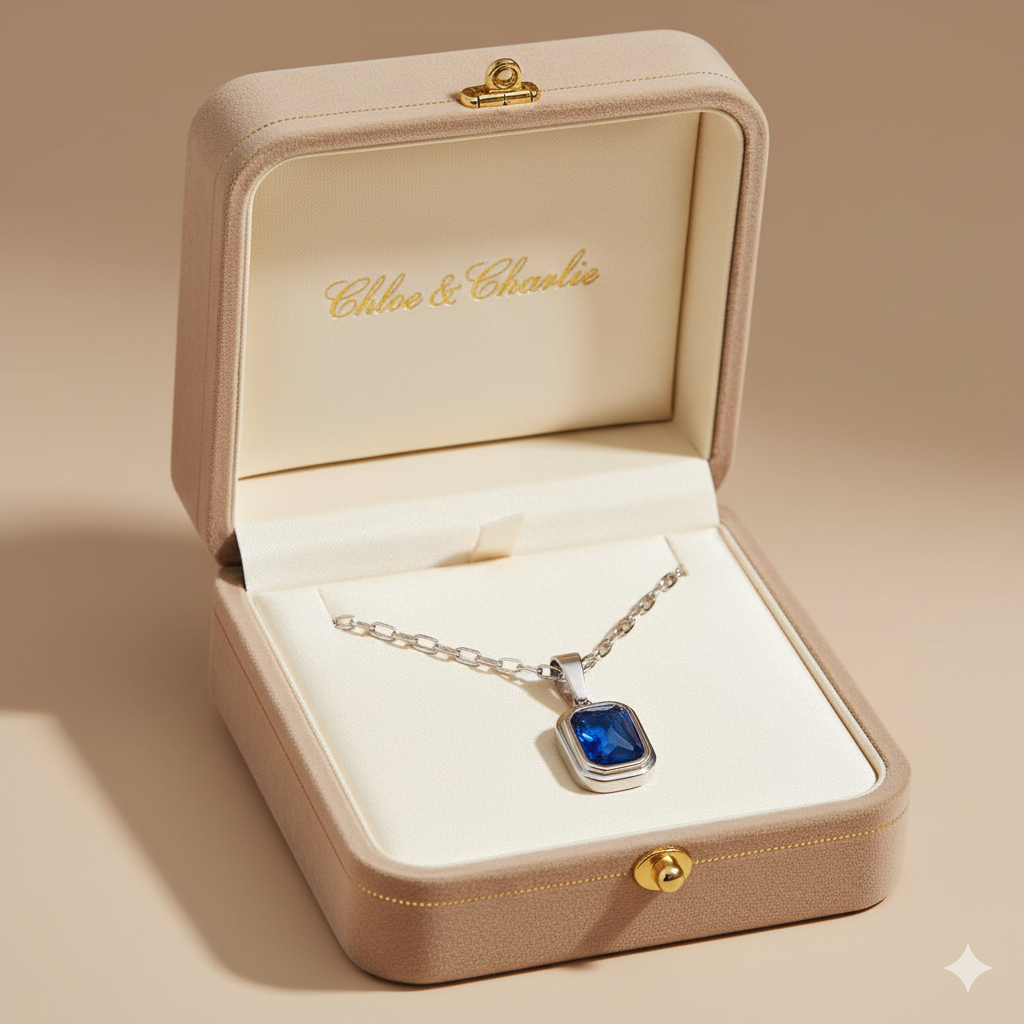 Ocean Blue Pendant Silver Necklace