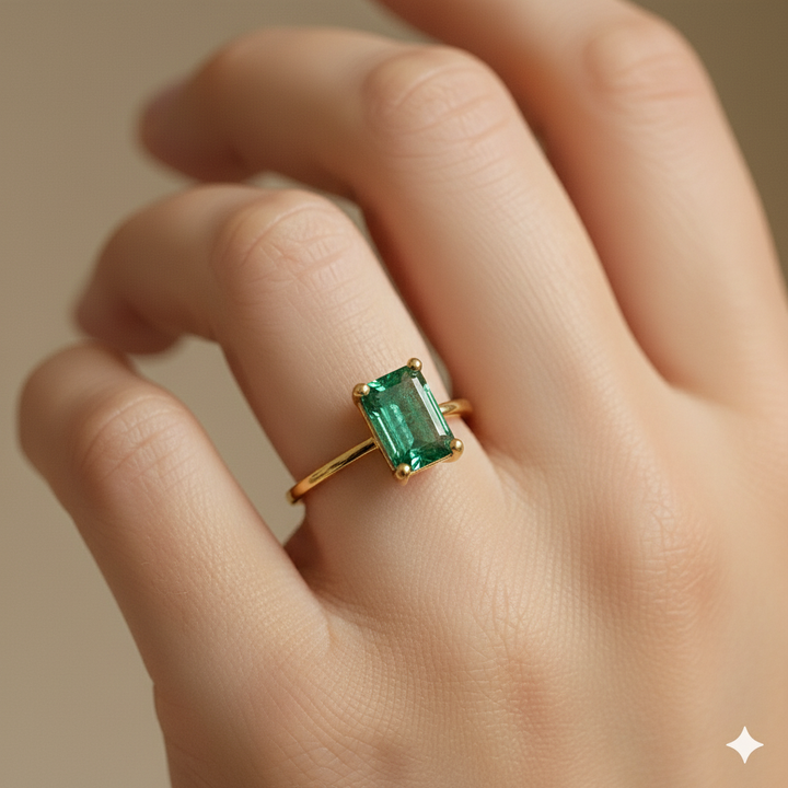 Natural Moss Agate Ring