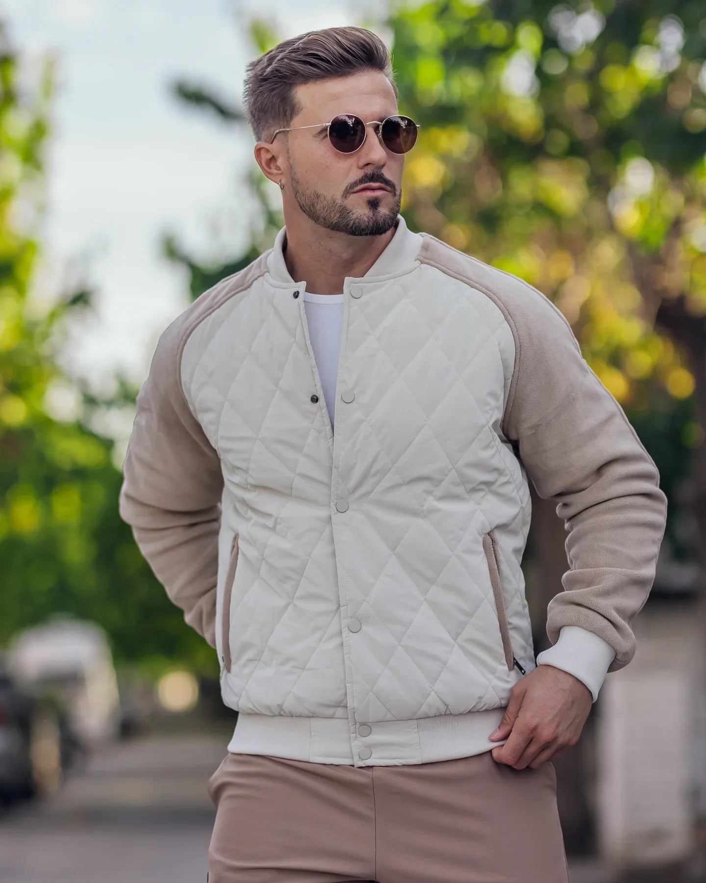 Ruben | Panelled Hybrid Bomberjacke