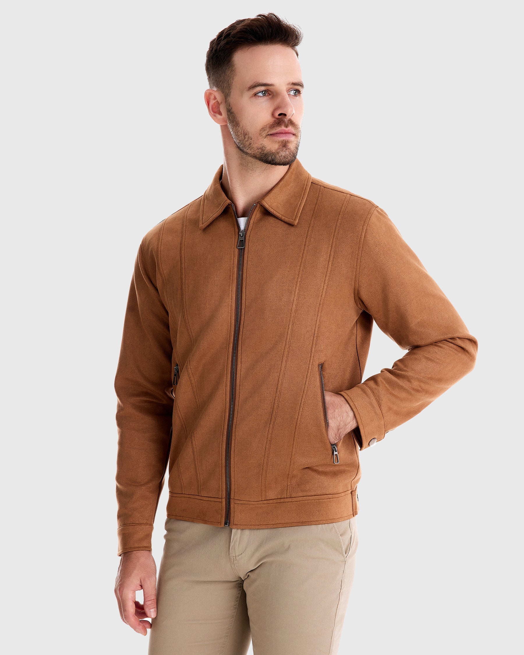 Leon | Zeitlose Suede-Bomberjacke