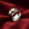 Mely- Golden Heart Silver Ring