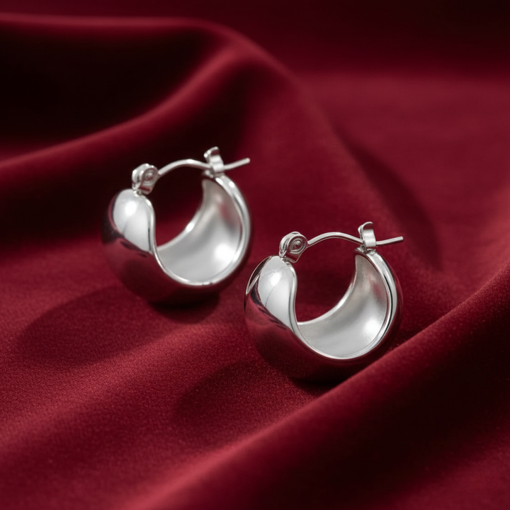 Tara Silver Chunky Hoop Earrings