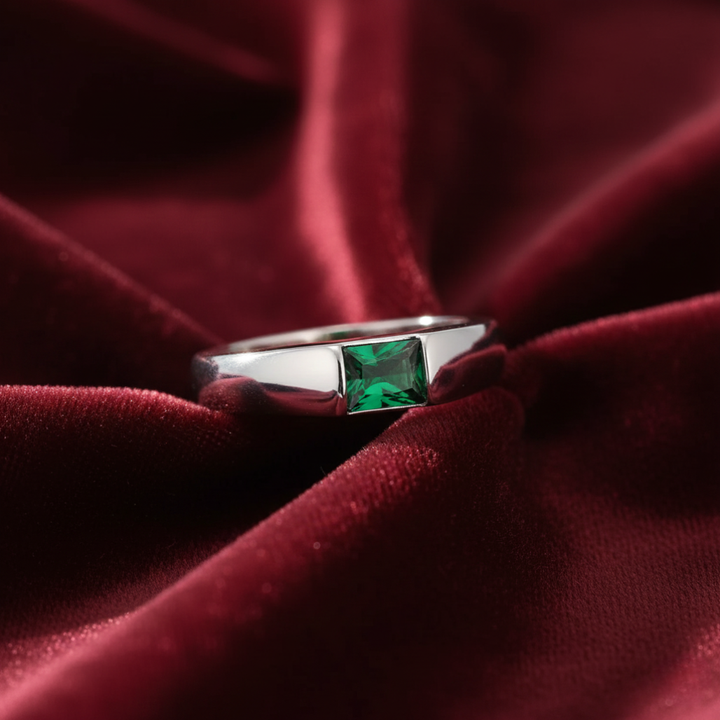 Ember Silver & Emerald Ring