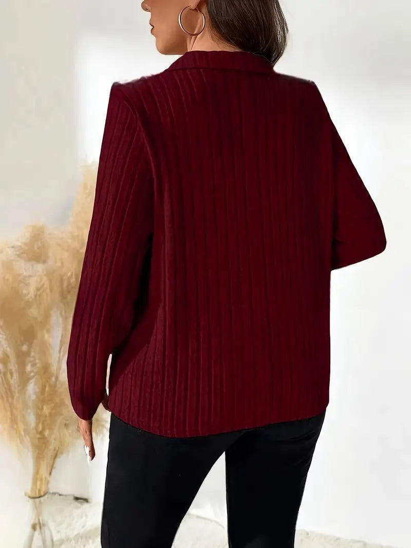 LANGARM-PULLOVER MIT KLAPPE | MODERNER STIL, KOMFORTABEL, VIELSEITIG